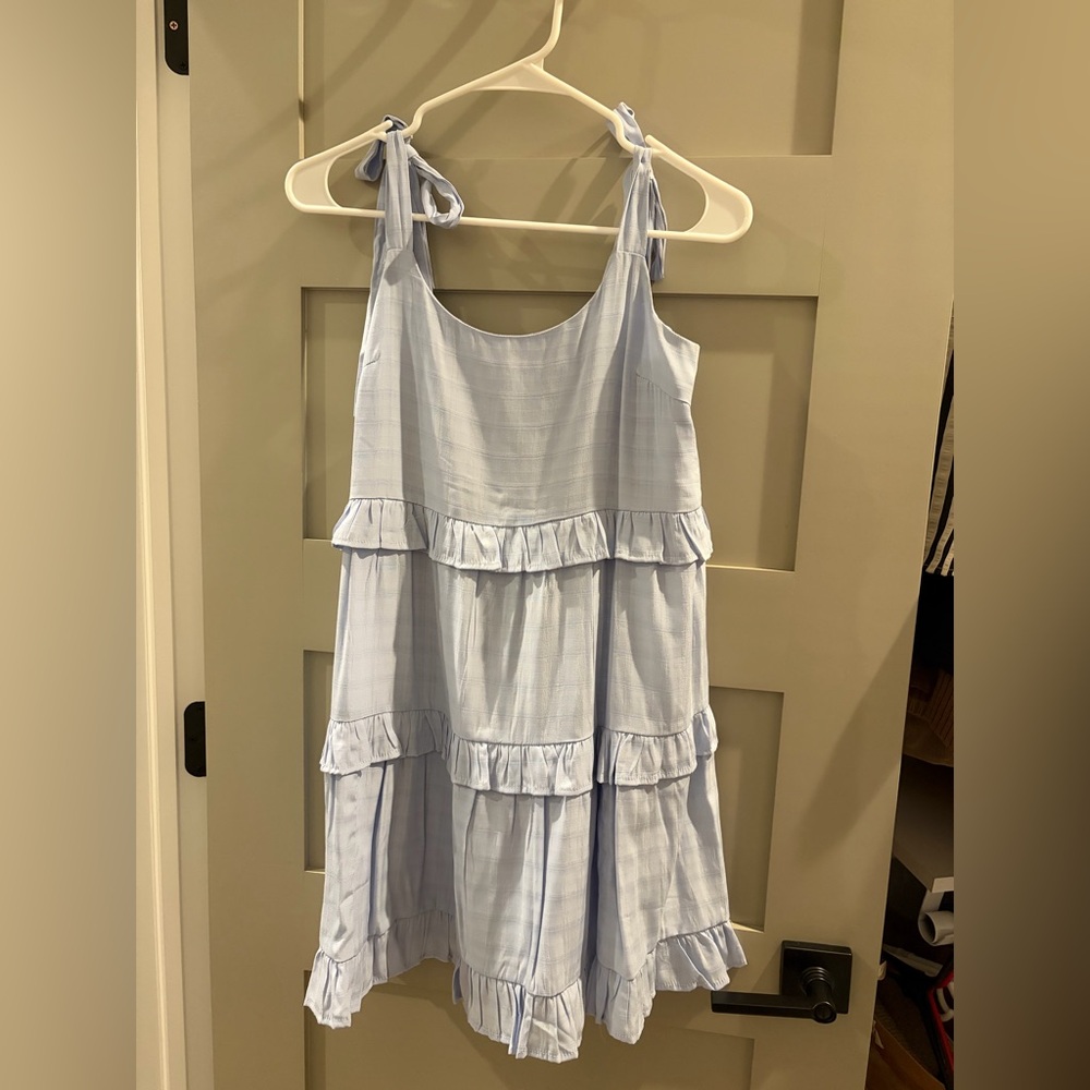 Light Blue Ruffle Tiered Dress - Brand